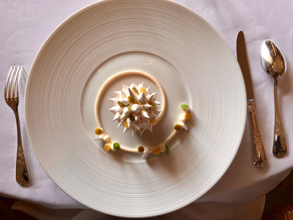 A stunning dessert at Restaurant Le Parc at Les Crayeres in Reims.